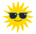 sun wearing sunglasses