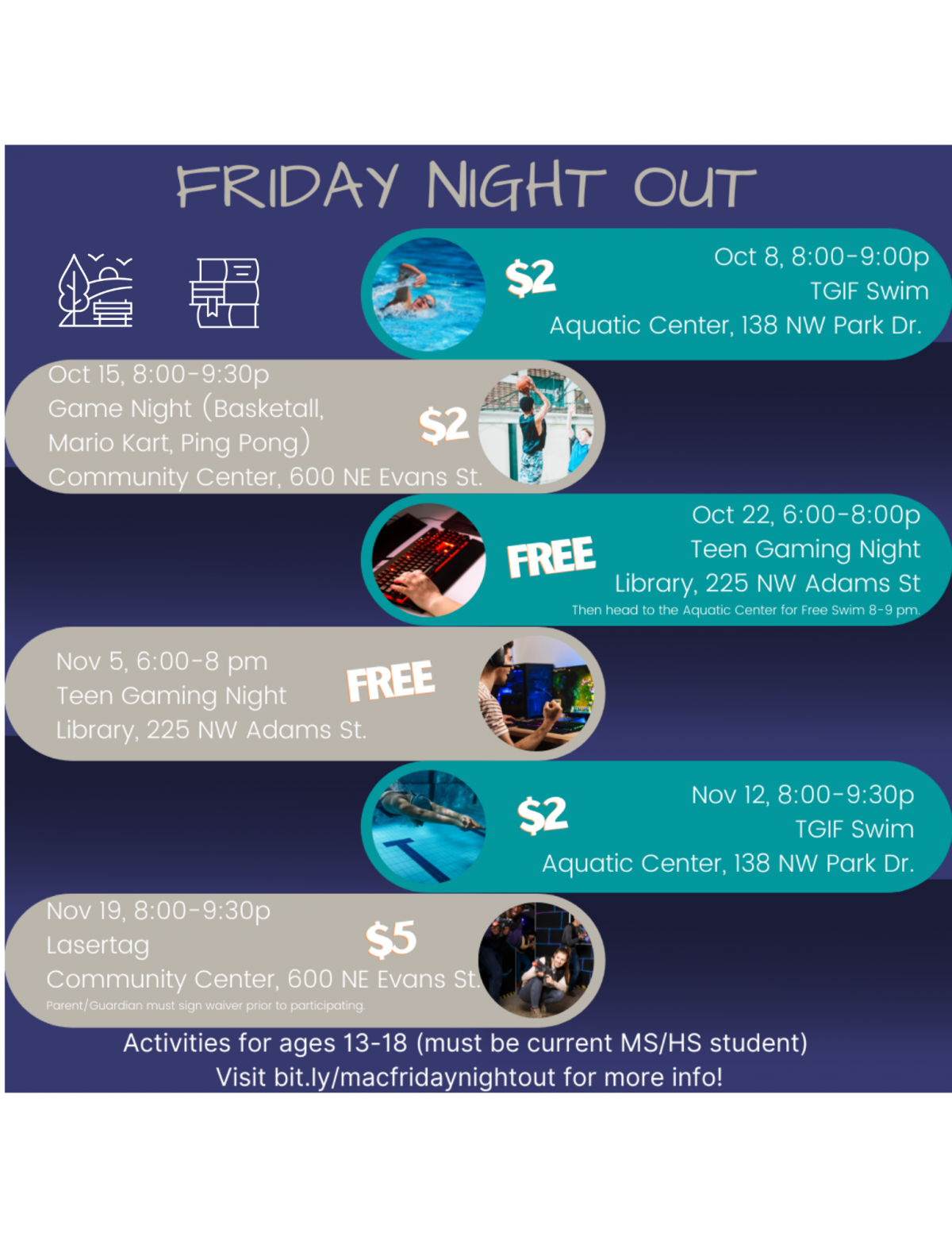 Teen Friday Night Out GAMES | McMinnville Oregon